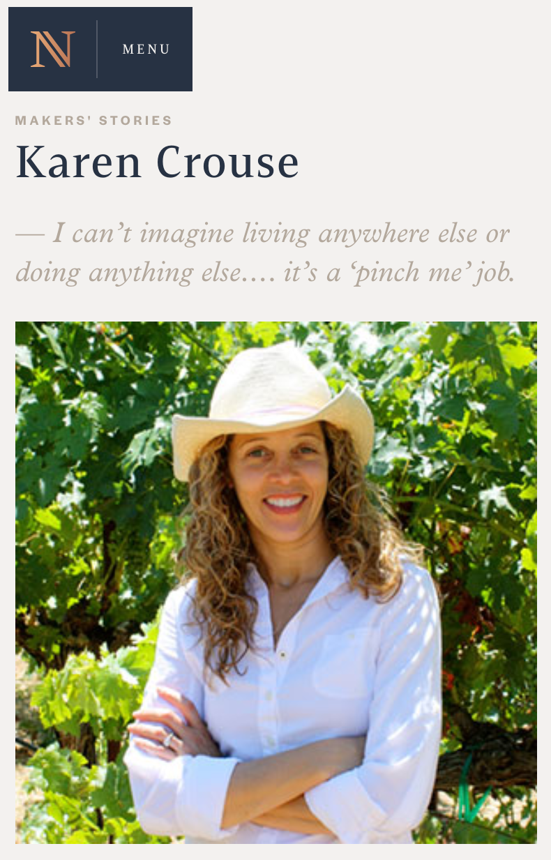 Napa Valley Maker's Stories - Karen Crouse